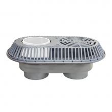Watts RD-808-CT - Large Capacity Roof Drain, Dual Outlet, Int Standpipe, 8 IN No Hub, Cut-Through DI Overflow Dome,