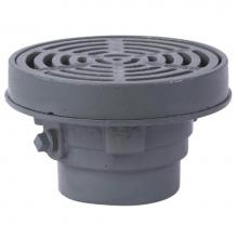 Watts FD-322-Y-5 - Floor Drain, Fixed Top, Cast Iron, 8 IN Ductile Iron Grate, 2 IN No Hub, Sediment Bucket,  Anchor