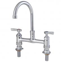 Watts 0239844 - 8 In Lead Free Deck Mount Faucet With 9 In Gooseneck Spout