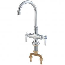Watts 0239820 - Lead Free Deck Mount Double Pantry Faucet With 6 In Gooseneck Spout