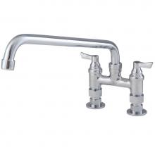 Watts 0239843 - Lead Free Economy 4 In Deck Mount Faucet With 12 In Swivel Spout