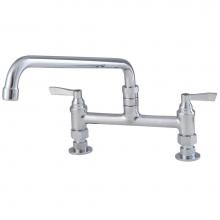 Watts 0239851 - Lead Free Economy 8 In Deck Mount Faucet With 12 In Swivel Spout