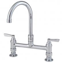 Watts 0239845 - Lead Free Economy 8 In Deck Mount Faucet With 9 In Swivel Spout