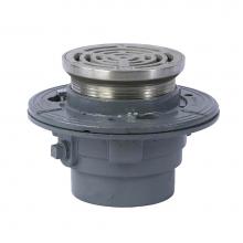 Watts FD-1102-B5-US - Floor Drain, Epoxy Coated CI, Anchor Flange, Reversible Clamping Collar, Weepholes, Adj 5 IN Round