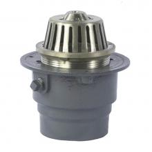 Watts FD-204P-K-US - Floor Drain, Epoxy Coated CI, Anchor Flange, Weepholes, Adj 5 IN Round NB Dome Strainer, 4 IN Push