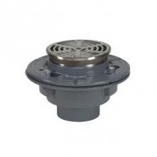 Watts FD-1102-A5-US - Floor Drain, Epoxy Coated CI, Anchor Flange, Reversible Clamping Collar, Weepholes, Adj 5 IN Round