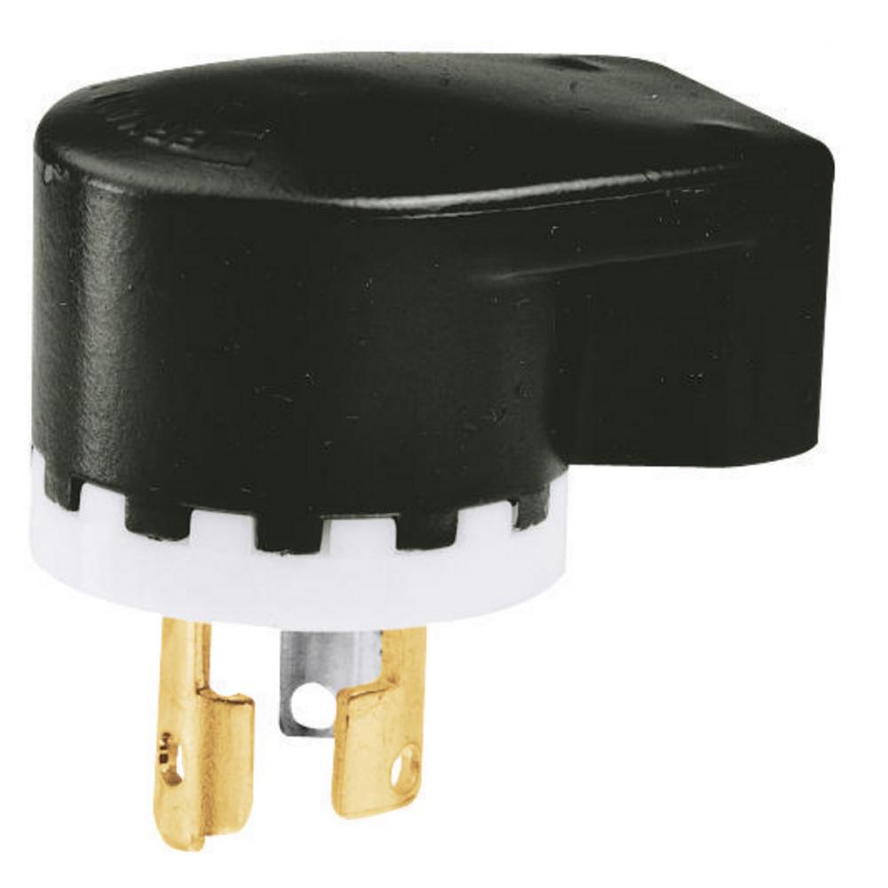 LKG PLUG ANG, 15A 125V, L5-15P, B/W