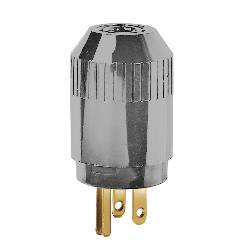 PLUG, INT GRD, 15A 125V, 5-15P, GY