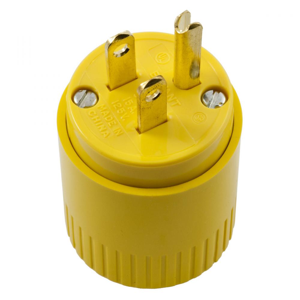 PLUG, INT GRD, 15A 125V, 5-15P, YL