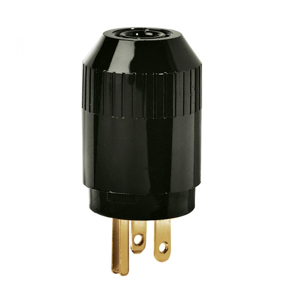 PLUG, INT GRD, 15A 125V, 5-15P, BK