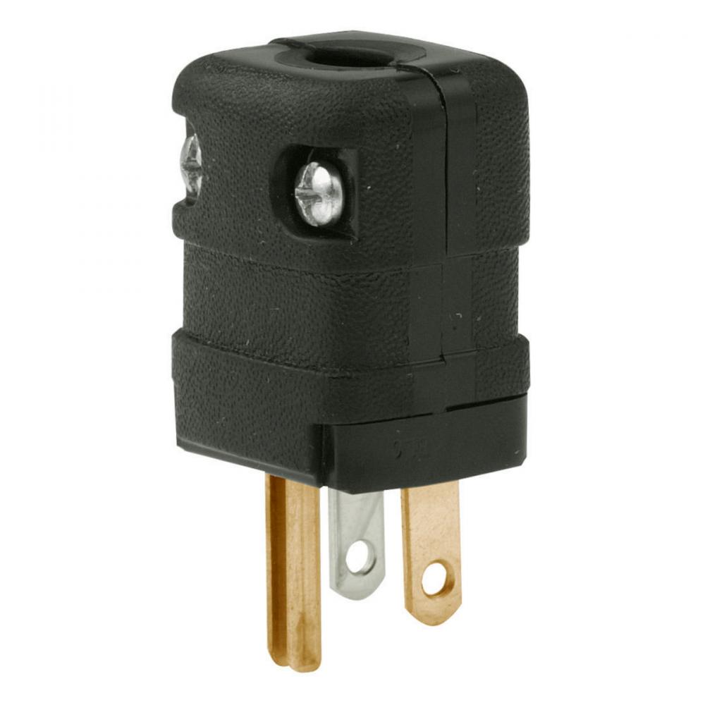 VALISE PLUG, 15A 125V, 5-15P, BK