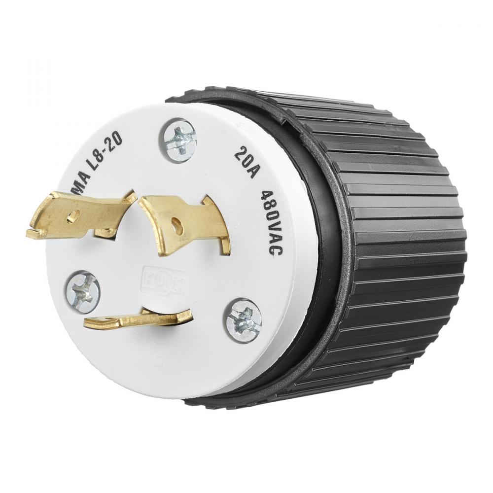 LKG PLUG, 20A 480V, L8-20P, B/W, CN