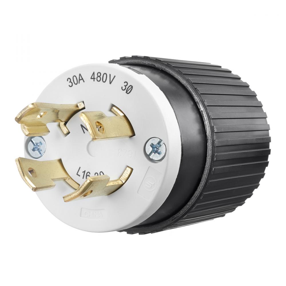 LKG PLUG, 30A 3PH 480V, L16-30P,B/W, CN