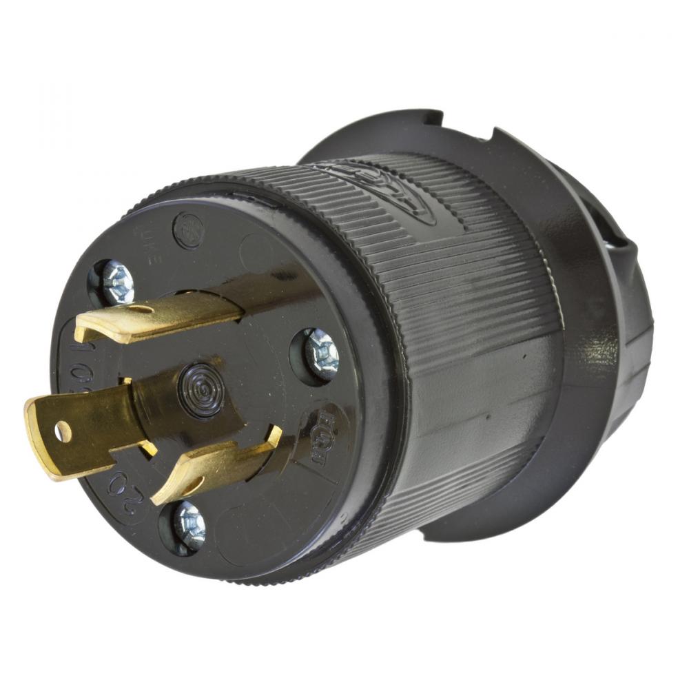 LKG PLUG, 20A 250V, L6-20P, BK