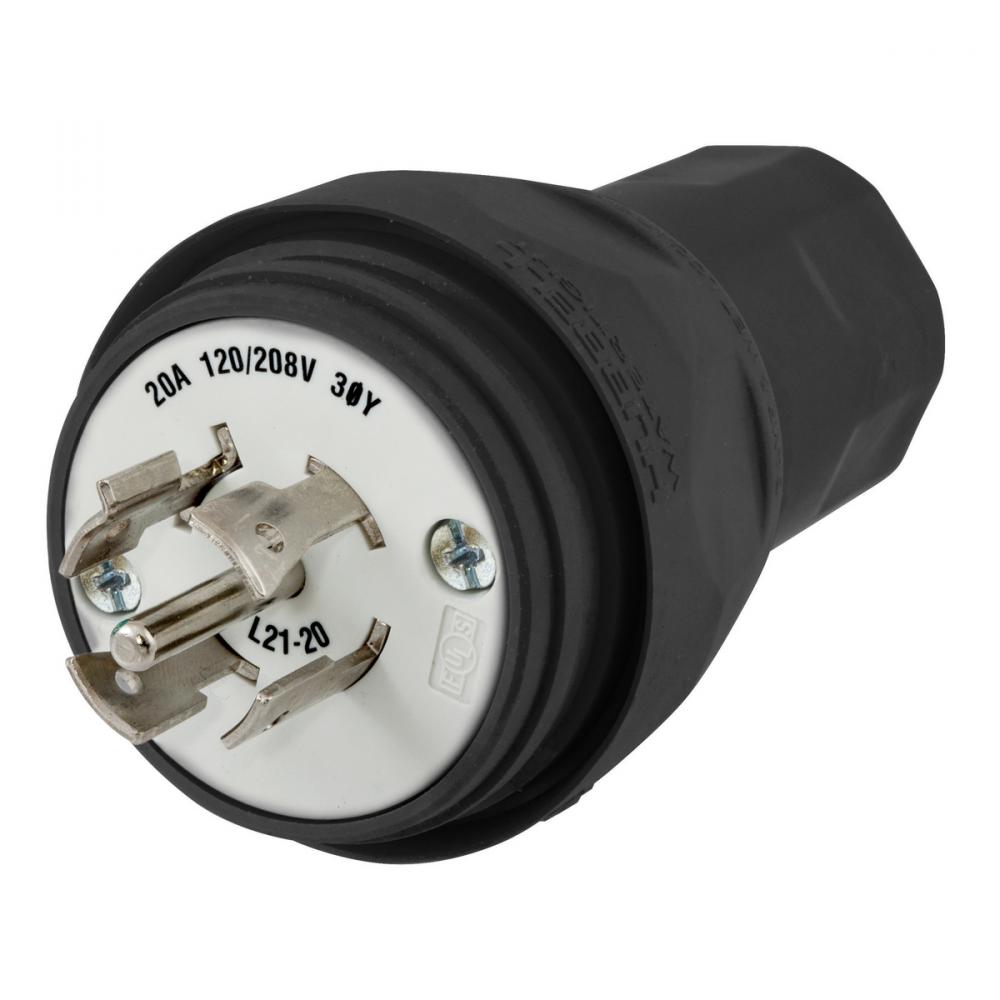 PLUG,W/TIGHT,3PY 20A 120/208V L21-20P,BK