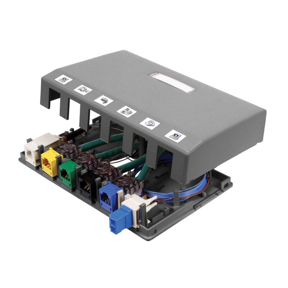 HOUSING, SURFACE MOUNT,6 PORT,CL,GY
