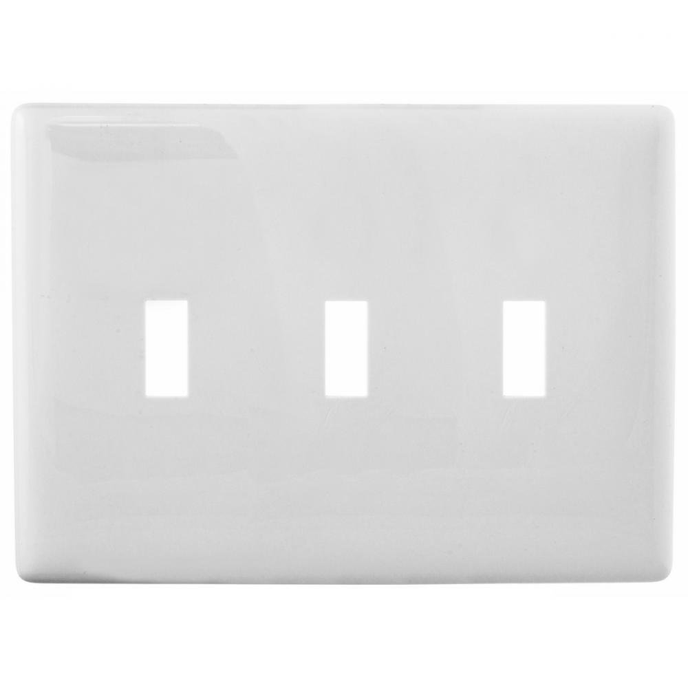 WALLPLATE, 3G TOG, SNAP-ON, WHITE