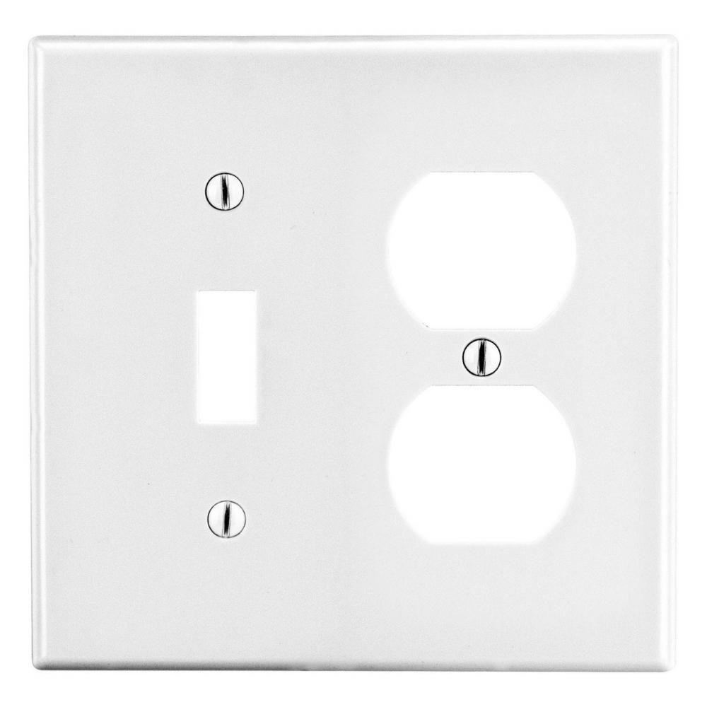 WALLPLATE, 2-G, 1) DUP 1) TOG, WH
