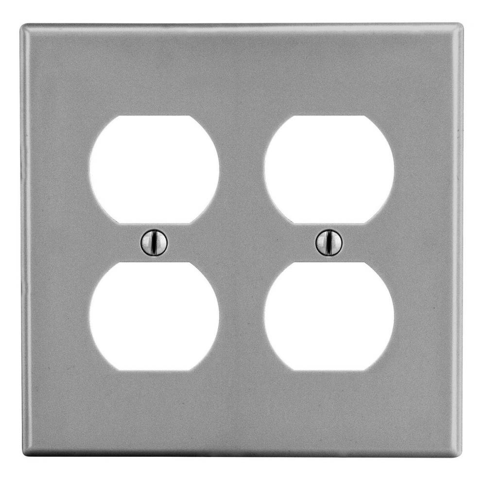 WALLPLATE, M-SIZE, 2-G, 2) DUP, GY