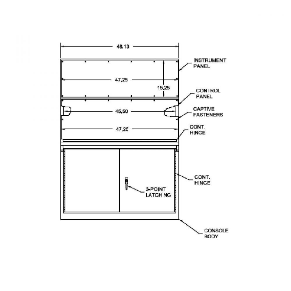 N12 DBL DR CONSOLE BODY 50X48X23 CS-GRY