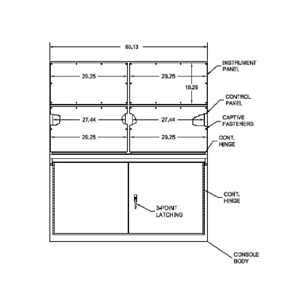 N12 DBL DR CONSOLE BODY 50X60X23 CS-GRY