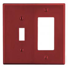 Hubbell Canada P126R - WALLPLATE, 2-G, 1) TOG 1) DECOR, RED