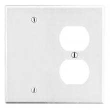 Hubbell Canada P138W - WALLPLATE, 2-G, 1) DUP 1) BLANK, WH