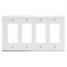 Hubbell Canada PJ264W - WALLPLATE, M-SIZE, 4-G, 4) DEC, WH
