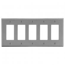 Hubbell Canada P265GY - WALLPLATE, 5-G, 5) DEC, GY
