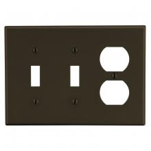 Hubbell Canada P28 - WALLPLATE, 3-G, 2) TOG 1) DUP, BR