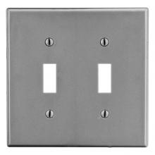 Hubbell Canada P2GY - WALLPLATE, 2-G, 2) TOG, GY