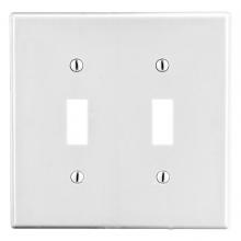 Hubbell Canada PJ2W - WALLPLATE, M-SIZE, 2-G, 2) TOG, WH