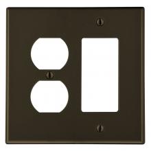 Hubbell Canada P826 - WALLPLATE, 2-G,  1) DUP 1) DEC, BR