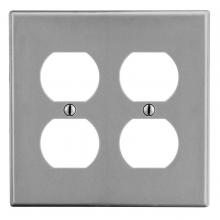 Hubbell Canada PJ82GY - WALLPLATE, M-SIZE, 2-G, 2) DUP, GY