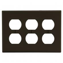 Hubbell Canada P83 - WALLPLATE, 3-G, 3) DUP, BR