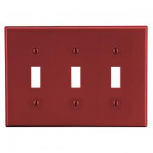 Hubbell Canada PJ3R - WALLPLATE, M-SIZE, 3-G, 3) TOG, RED