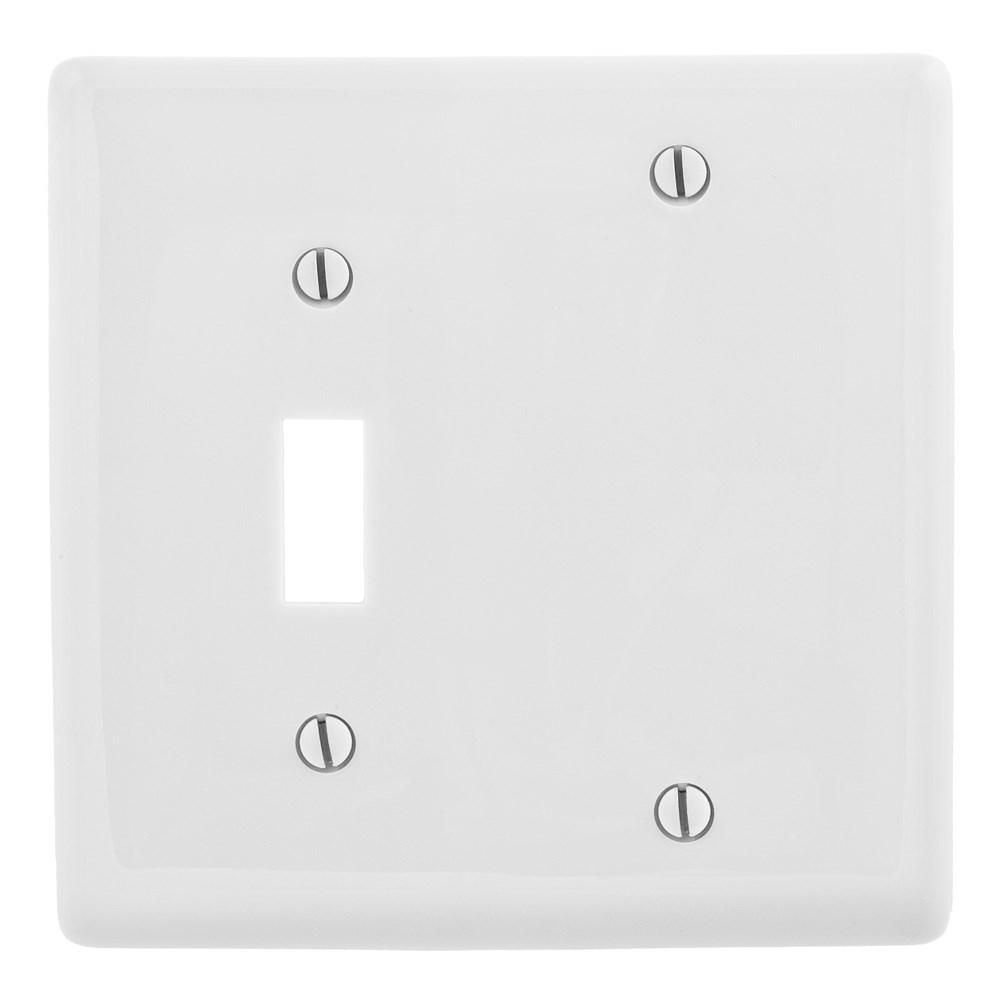 WALLPLATE, 2-G, 1) TOG 1) BLANK, WH