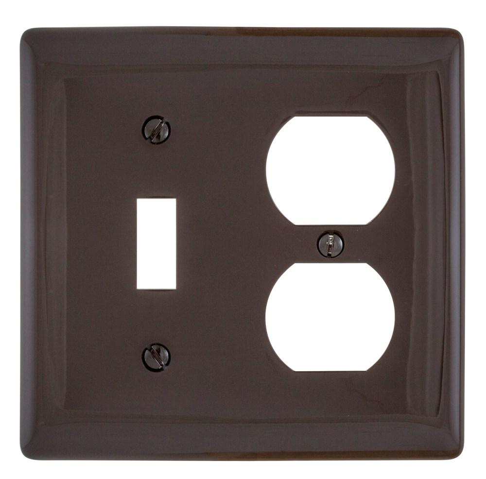 WALLPLATE, 2-G, 1) DUP 1) TOG, BR