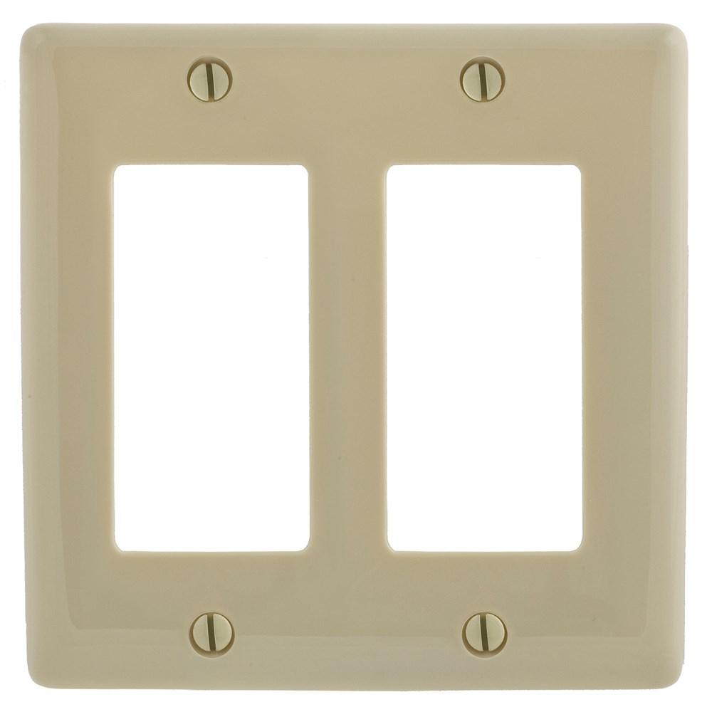 WALLPLATE, 2-G, 2) RECT, IV