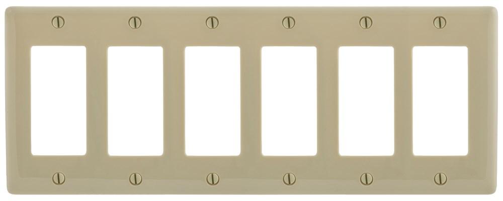 WALLPLATE, 6-G, 6) RECT, IV