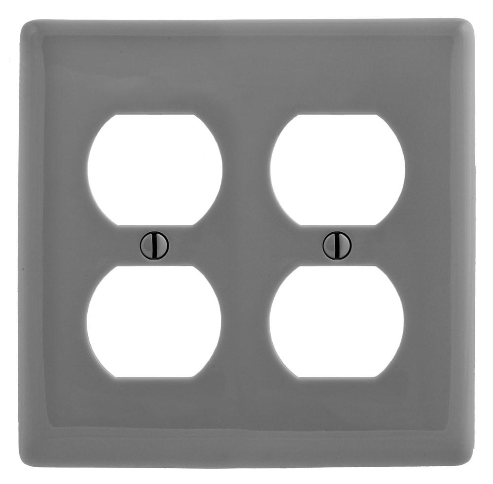 WALLPLATE, 2-G, 2) DUP, GY