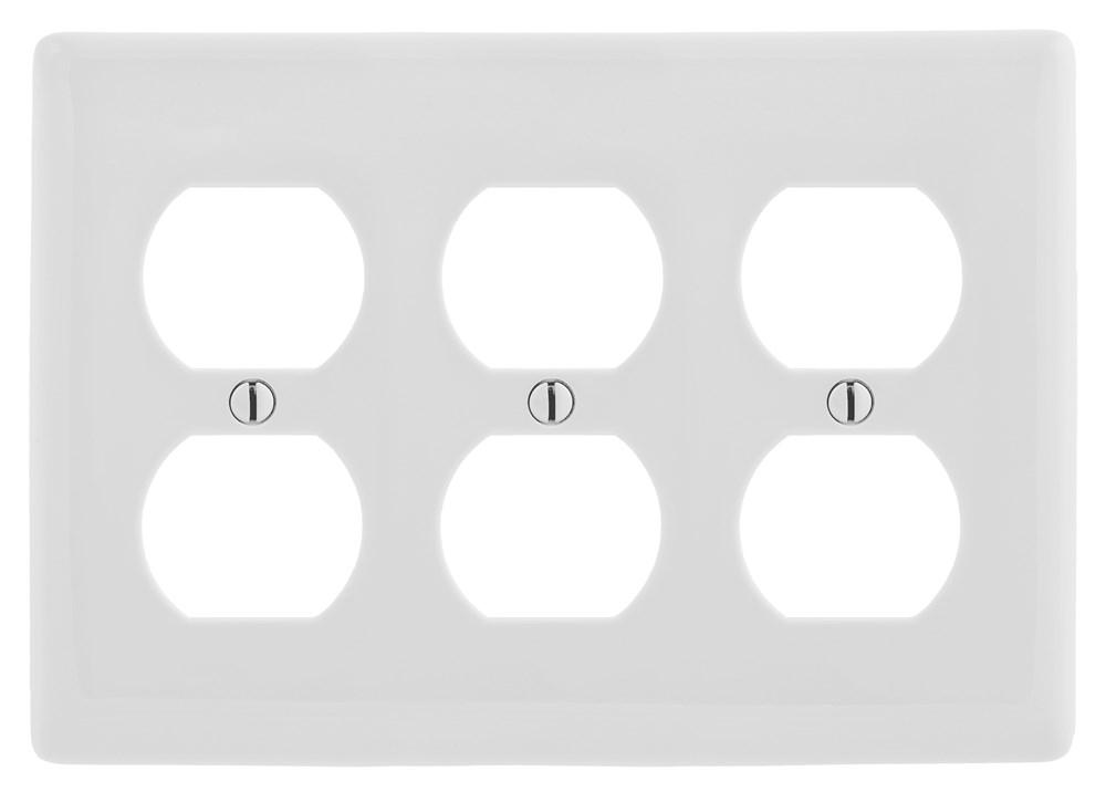 WALLPLATE, 3-G, 3) DUP, WH