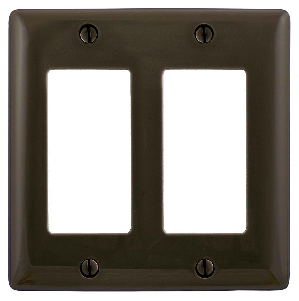 WALLPLATE, M-SIZE 2G, 2) RECT, BR