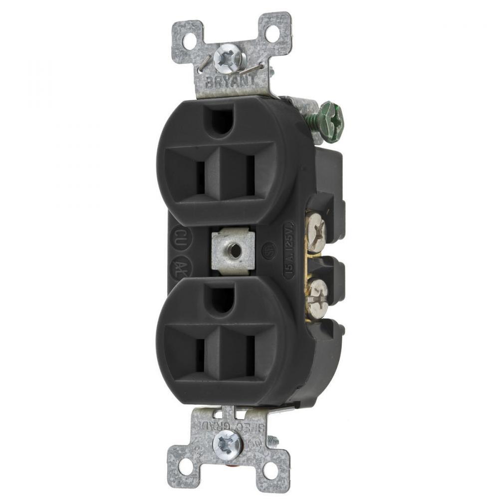 HEAVY DUTY 15A/125V DUPLEX BLACK