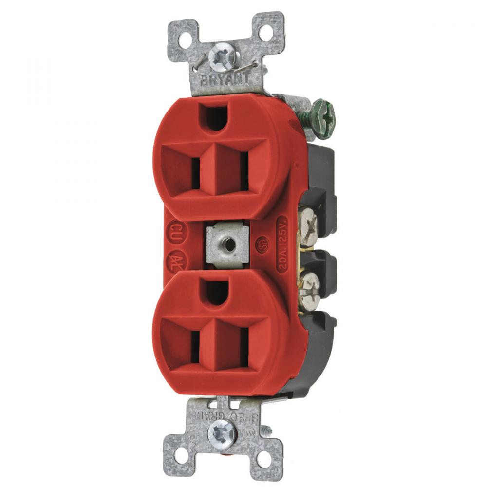 HEAVY DUTY 15A/125V DUPLEX RED