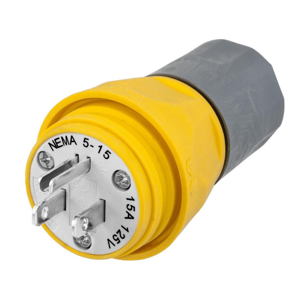 WATERTIGHT PLUG NEMA 5-15P, 15A/125V