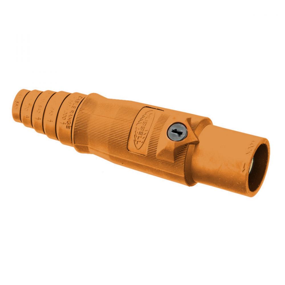 SINGLEPOLE, 400A MALE PLUG, ORANGE