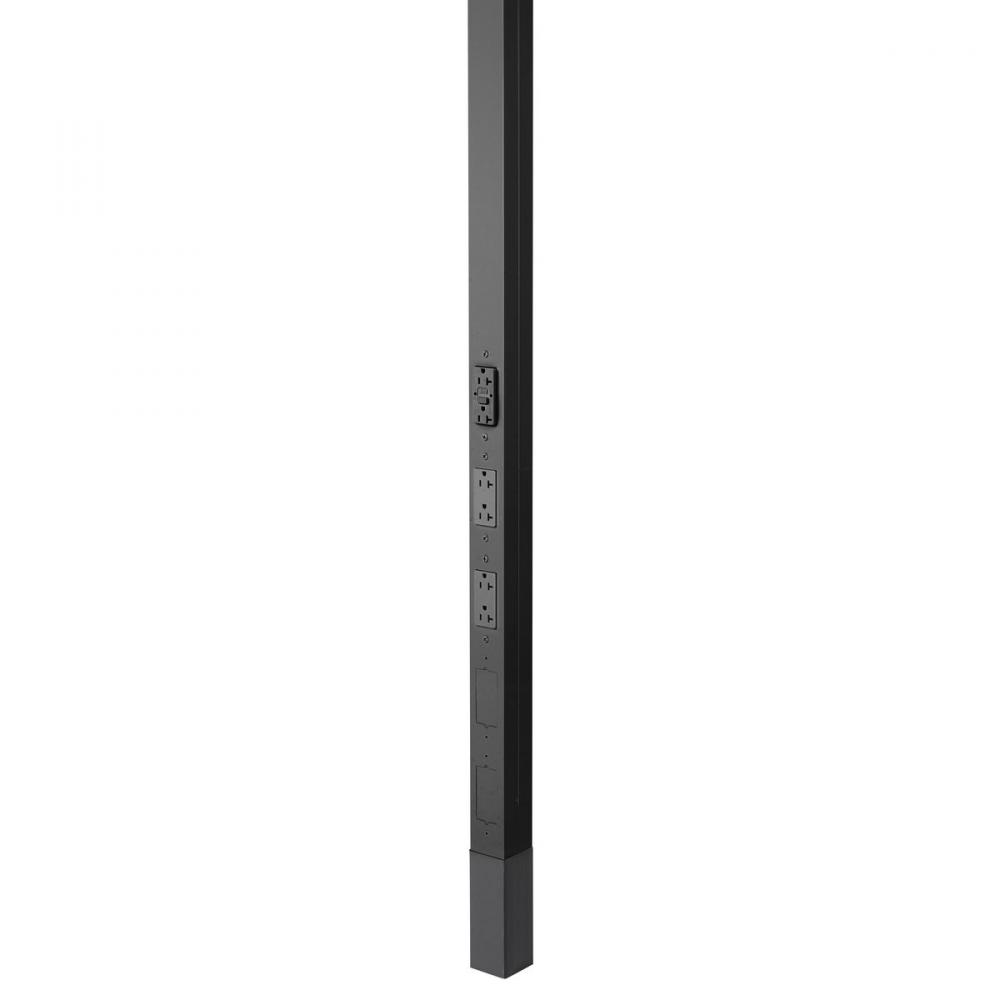 SVCE POLE, 10&#39;2&#34;, 1 GFCI, 2 SL REC, BLK