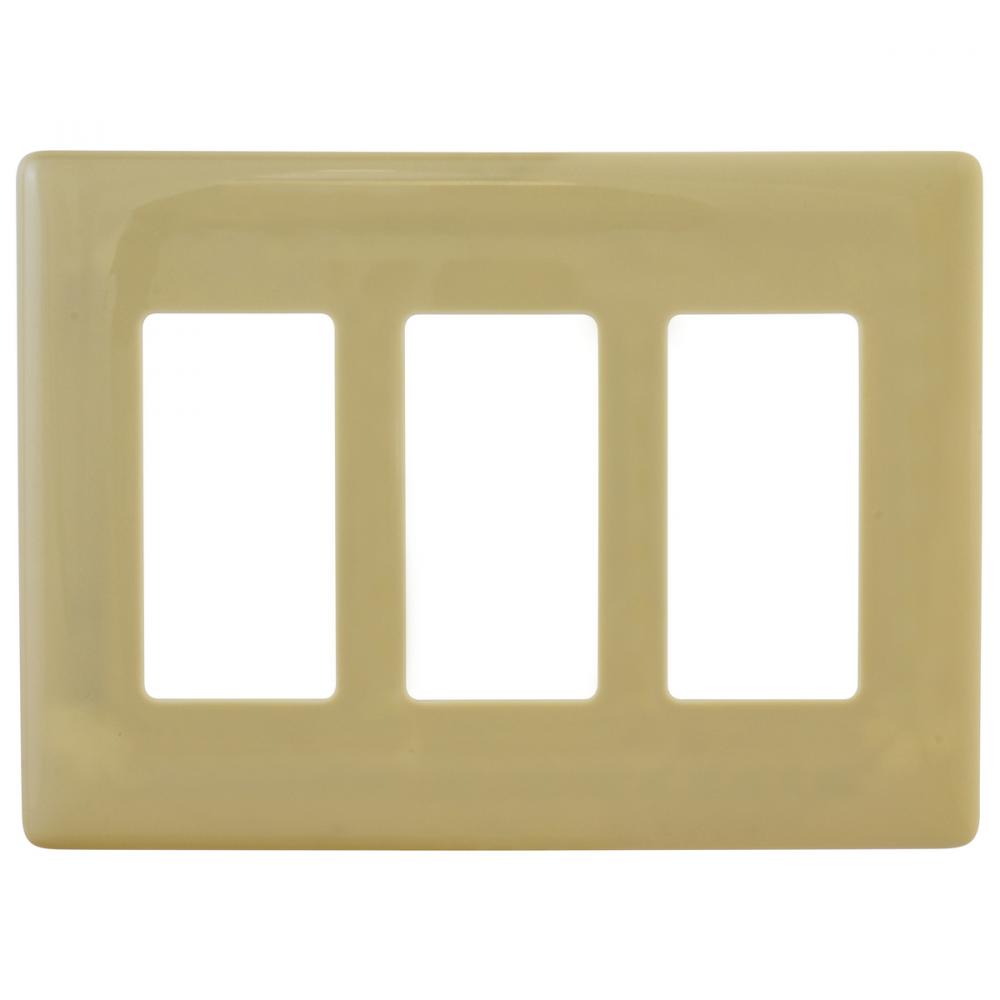 WALLPLATE 3G DEC SNAP-ON, IVORY