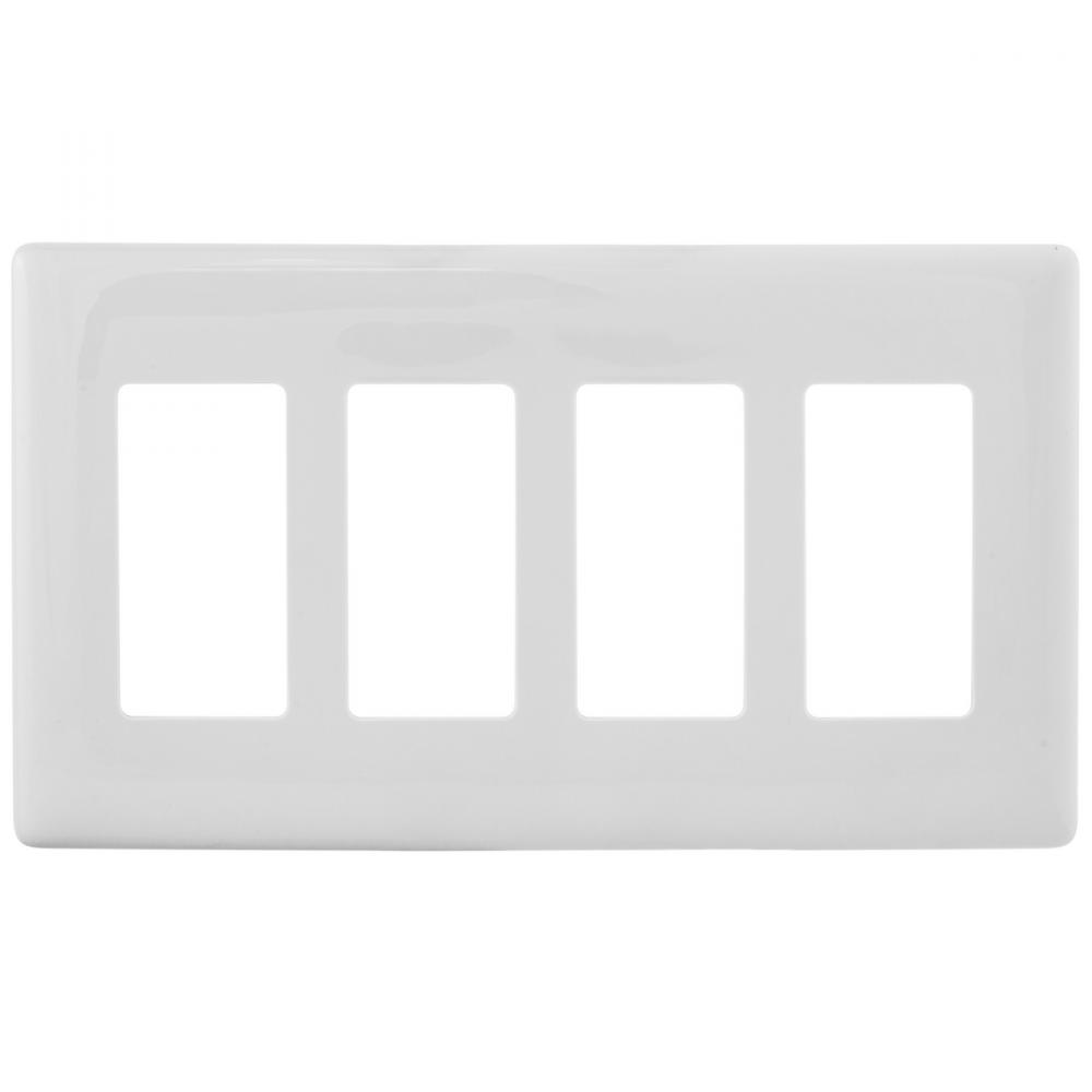 WALLPLATE 4G DEC SNAP-ON, WHITE